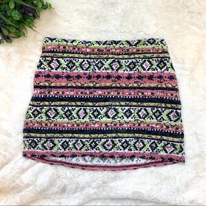 Hollister Bright Tribal Mini Skirt